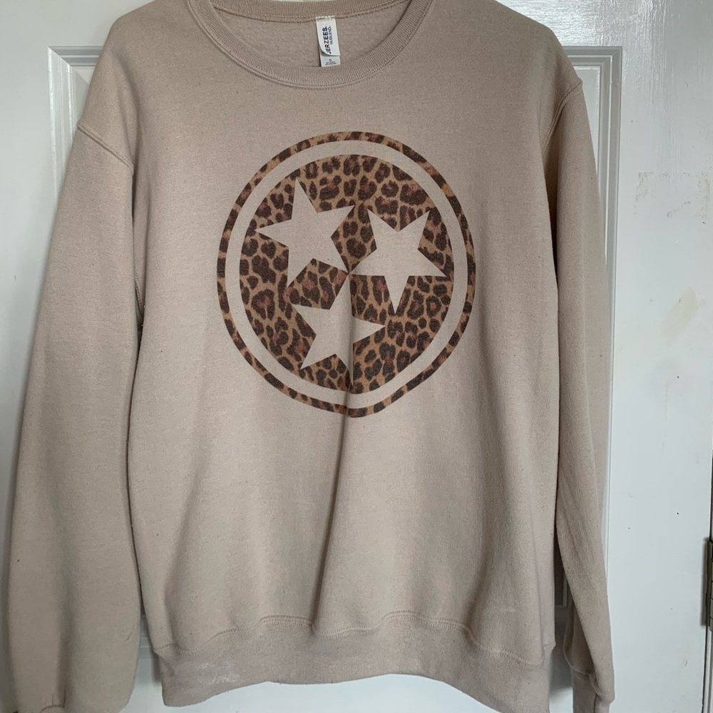 Small Tan Tri-Star crewneck